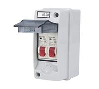 Badafaci Disjoncteur 2 Voies MCB Type C Boîte de Protection de Distribution, Plastique ABS étanche, Utilisation Murale Intérieure et Extérieure IP65, capacité Nominale 6000 A (20A 32A)