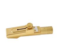 Badafaci Embouchure de Saxophone Alto Embouchure en Laiton plaqué or 8C avec Capuchon en Métal pour Pièces de Rechange de Saxophone Alto Débutants Professionnels