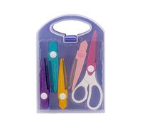 Badafaci Ensemble de Ciseaux Tout Usage avec 5 Lames Décoratives Remplaçables, Poignée Souple de 6,7 Pouces pour les Projets de t d'artisanat