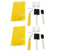 Badafaci Ensemble de Mini Pinceaux à Rouleau de Peinture, Manche en Bois de Poirier, Mousse Haute densité, Kit Multifonctionnel pour la Peinture à Domicile et les Projets d'artisanat