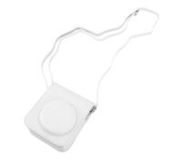 Badafaci Étui de Protection en Cuir PU pour Mini Appareil Photo, avec Sangle Réglable, Couverture Supérieure Détachable pour Photographie Instantanée, Voyage en Plein Air (White)