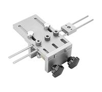 Badafaci Gabarit de Chevilles à Centrage Automatique pour le Travail du Bois, Guide de Perçage Réglable avec Bagues en Alliage d'aluminium 6061 et en Acier à Outils, 6, 8, 10 Mm pour le Perçage