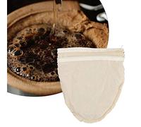 Badafaci Infuseur à thé Réutilisable en Coton avec Poignée en Forme de U, Fermeture éclair et Anneau en Acier Inoxydable pour thé en Vrac, café, Herbes et épices.