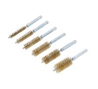 Badafaci Jeu de Brosses d'alésage 6 Pièces avec Tige Hexagonale pour Perceuse électrique, Kit de Brosse de Nettoyage à Fil torsadé de 4 Pouces pour Cuisine de Garage de Voiture, Tailles 8-19mm (Fil