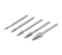 Badafaci Jeu de Forets à Sculpture sur Bois en Acier Rapide 5 Pièces Outils de Gravure à 3 Cannelures 3 X Mm à X 8 Mm pour Bricolage Sculpture Perçage Micro Utilisateurs d'artisanat du Bois
