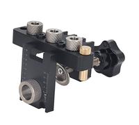 Badafaci Kit de Perçage de Gabarit de Cheville 3 en 1, Ensemble de Guides de Perçage de Chevilles, Kit de Gabarit de Trou de Poche avec 8 Forets de 10 à 15 Mm et Localisateurs en Laiton
