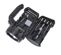 Badafaci Kit D'outils de Lampe de Poche LED avec 6 Embouts de Tournevis, 1 Ruban à Mesurer, 1 Couteau Utilitaire, 2 Clés Hexagonales, 4 Douilles pour le Travail en Extérieur à Domicile