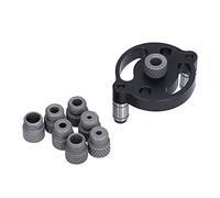 Badafaci Localisateur de Perforateurs Guide de Perçage en Alliage d'aluminium avec 8 Bagues de Perçage Gabarit de de Cheville Vertical Réglable de 3 Mm à 10 Mm pour le Positionnement des Panneaux de