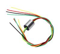 Badafaci Mini Bagues Collectrices, Rotation à 360 Degrés 4 Circuits 2 A | Collecteur Rotatif 6,5 Mm, Contacts à Balais en Fibre, Boîtier PBT, Caméras CCTV, Robotique, Têtes Panoramiques et