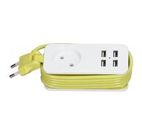 Badafaci Multiprise Adaptateur, Chargeur USB 1200 W 10 A avec 4 Ports USB | Matériau Ignifuge ABS/PVC, Idéal Maison/bureau, Téléphone/tablette, anti-surtension.