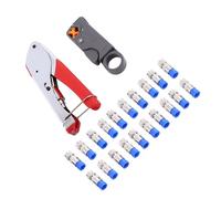 Badafaci Pince à Sertir pour Connecteur Coaxial F, Dénudeur de Fil, Ensemble d'outils de Dénudage de Compression pour Câble RG6 RG59, Conception Universelle avec Pince à Sertir et Dénudeur pour