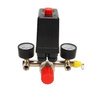 Badafaci Pressostat pour Compresseur D'air, Régulateur de Pression 0-180 PSI avec 2 Manomètres, pour Types de Compresseurs D'air