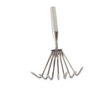 Badafaci Râteau à Main en Acier Inoxydable, Motoculteur à Poignée Ergonomique pour Le Jardinage et Le Peignage de Plage, Cultivateur Polyvalent et Outil de Jardin