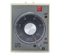 Badafaci Relais temporisé Réglable ST3PA B, Minuterie 220 V avec Bouton de Commande, 8 Broches en Cuivre pour Usage Industriel, Délai de Mise Sous Tension 0,1 S à 6 M, Conception Transparente (AC220V)