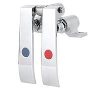 Badafaci Valve de Robinet en Laiton, Vanne à Pédale de Commande au Pied Contact avec Filetage G1/2 pour Cuisine, Salle de Bains, Hôpital (Soupape de genou à double température)