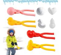 badaren 4 Pièces Pince Boule De Neige, Pince Boule De Neige en Plastique, Pince a Boule De Neige, Clip Boule De Neige, Couleurs Aléatoires, Aux Batailles De Boules De Neige, Jouet De Sable Enfant