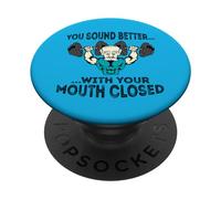 Badass Grandpa : Tu parles Mieux avec la Bouche fermée. PopSockets PopGrip Adhésif