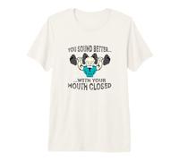 Badass Grandpa : Tu parles Mieux avec la Bouche fermée. T-Shirt Haut de Gamme