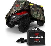 Badass Moto Housse de Protection Triple imperméable à Motif Camouflage pour 4 Roues - Housse pour Quad résistante aux déchirures et à la Nuit avec imperméabilisation avancée, Fermeture éclair et