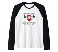 Badass Santa ...Something I'd Draw with My Left Hand Manche Raglan
