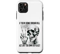 Badass Skeleton Going Through Hell, Own It! Dark Humour Goth Coque pour iPhone 11 Pro Max