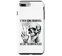 Badass Skeleton Going Through Hell, Own It! Dark Humour Goth Coque pour iPhone 7 Plus/8 Plus