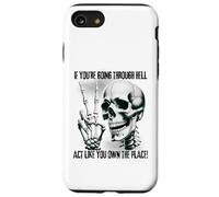 Badass Skeleton Going Through Hell, Own It! Dark Humour Goth Coque pour iPhone SE (2020) / 7/8
