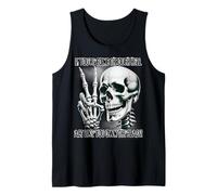 Badass Skeleton Going Through Hell, Own It! Dark Humour Goth Débardeur