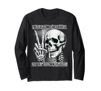 Badass Skeleton Going Through Hell, Own It! Dark Humour Goth Manche Longue