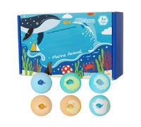 Badbaelle Lot de 6 balles de bain avec jouets cachés à l'intérieur et au lavage du corps - Modèle de design - Ballon de douche - Pour soins personnels, spa, détente, maison, voyage, salle de