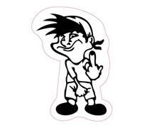 badboy mauvais garçon doigt d'honneur 4937 autocollant adhésif sticker - Taille : 17 cm