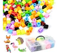 BADCRIS 1300 Perles à Repasser 10mm Kit avec Plaques et Modèles | Activité Manuelle Enfant, Plastique EVA Boîte Rangement, Création Porte-Clés Aimants, Bricolage Maison, Garçons et Filles