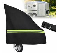 BADCRIS Housse de Timon Remorques, Housse de Timon pour Cheval 600D | Housse pour Tête d'attelage de Caravane Remorque Résistante aux UV - Étanche - avec Bandes Réfléchissantes (110 x 104CM)