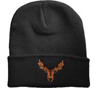Baddery Bonnet : cerf polygone - cadeaux chasseurs pour hommes et femmes - bonnet tricoté extérieur - bonnet homme, Noir , taille unique