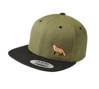 Baddery Casquette Flexfit Snapback : renard - Casquette pour homme et femme - Cadeau de chasseur, Olive/noir, taille unique