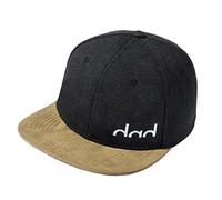 Baddery Casquette snapback pour homme - « Dad » - Casquette brodée avec visière en imitation daim - Cadeau pour papa et futurs papas, vintage noir, taille unique