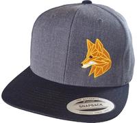 Baddery Jäger Casquette snapback « Polygon Fox » - Casquette brodée, Gris
