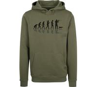 Baddery Sweat à Capuche Chasse Homme - „Évolution du Chasseur“ (Olive 4XL)