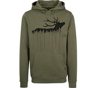 Baddery Sweat à Capuche de Chasse pour Homme - „Cerf de forêt“ (Olive 5XL)