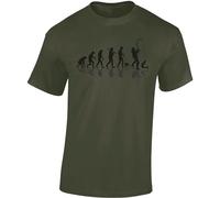 BADDERY T-shirt Angel pour hommes : évolution du pêcheur - T-shirt pour homme - Cadeaux de pêcheur - Vêtements de pêche, army, XL