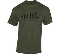Baddery T-Shirt de Chasse - „Évolution du Chasseur“ (Vert armée XXL)
