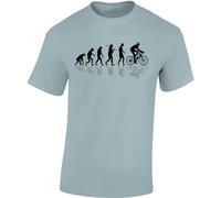 Baddery T-shirt de cyclisme pour homme : Évolution du vélo de course, bleu glace, XXL