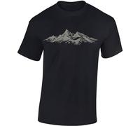 Baddery T-shirt de randonnée pour homme : Alpengipfel - T-shirt d'escalade pour homme - Cadeau pour les amateurs de randonnée - Équipement d'alpinisme, Noir , XL