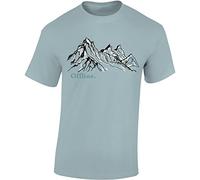 Baddery T-shirt de randonnée pour homme : Hors ligne - T-shirt d'escalade pour homme - Cadeau pour les amateurs de randonnée - Équipement d'alpinisme, bleu glace, L