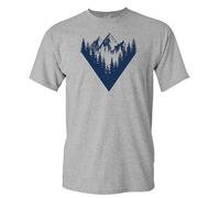 Baddery T-shirt de randonnée : sommet de la forêt - T-shirt d'escalade hommes femmes femmes hommes - cadeau pour les amateurs de randonnée - équipement d'alpinisme - forêt nature montagnes, gris, XL