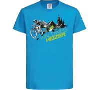 Baddery T-shirt de vélo pour enfant - Waldweg Heizer - VTT - Vêtement de sport pour garçons et filles - Vêtements d'extérieur, Bleu océan., 146-152
