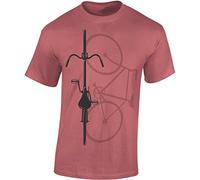 Baddery T-shirt de vélo pour homme : Bike Shadow - Accessoires de vélo de course, Ancient Pink - Bike Shadow, XL