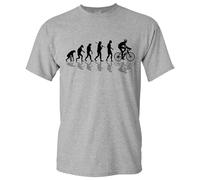 Baddery T-shirt pour homme vélo : Bike Evolution - Maillot de vélo de course, gris, L
