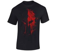 Baddery Vêtements de gym pour homme - Casque de sang Sparta - T-shirt ou sweat à capuche - Fitness, Noir , 6XL