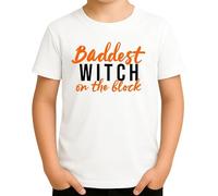Baddest Witch on The Block - Design cool de sorcières d'Halloween pour vous, Blanc., 128 cm